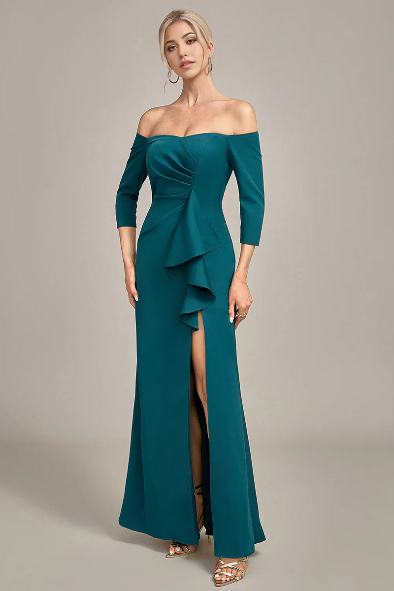 One Shoulder Lace Appliques A Line Mermaid Ruffles Floral Mother of the Bride Dresses main image 1