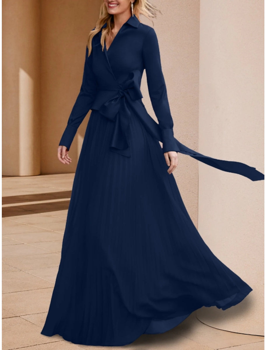 Neck A-Line Dress Elegant Mother Bride V Guest of the Wedding main image 0