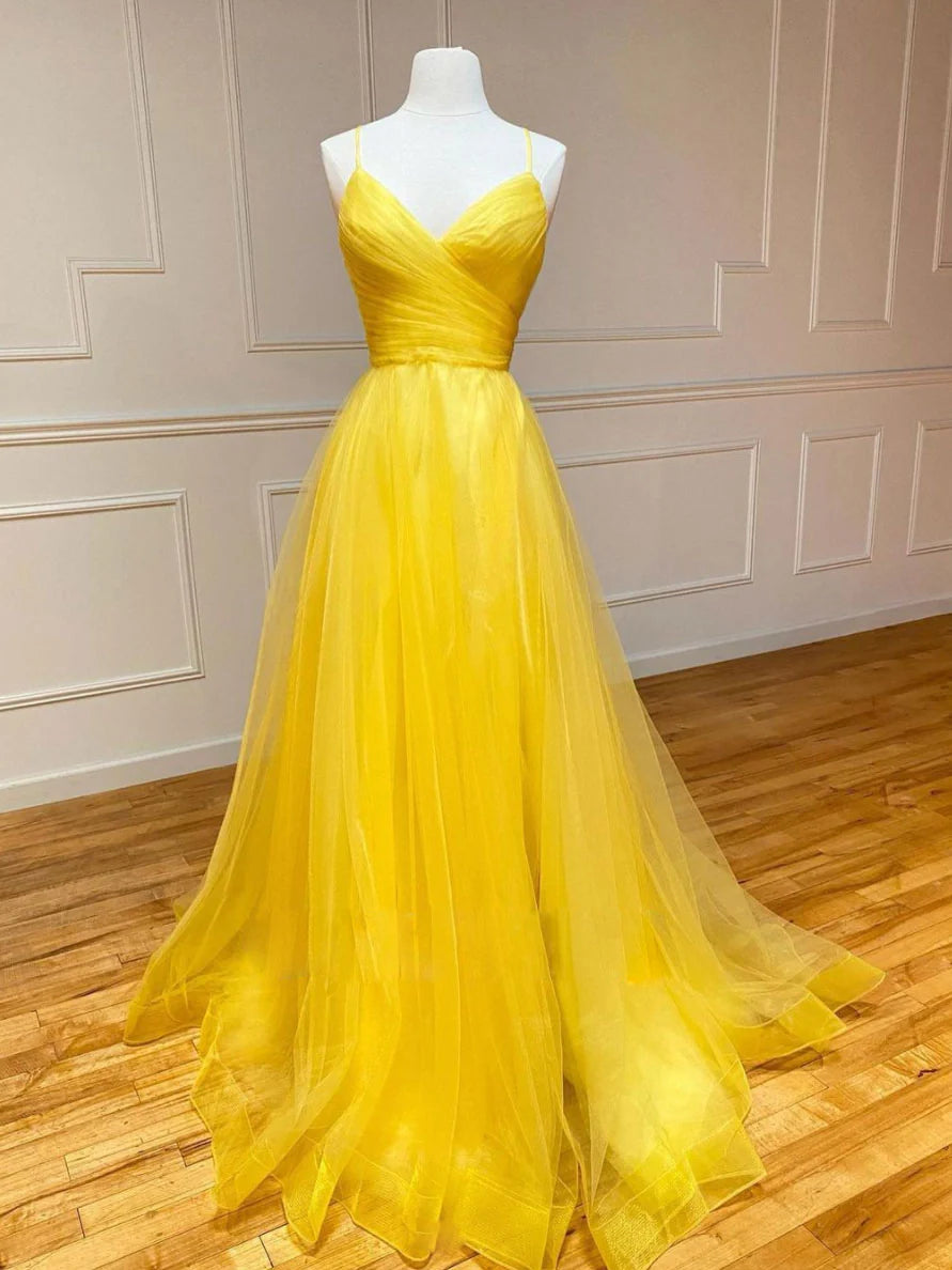 Sweetheart tulle long prom dress