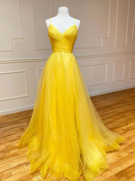 Sweetheart tulle long prom dress