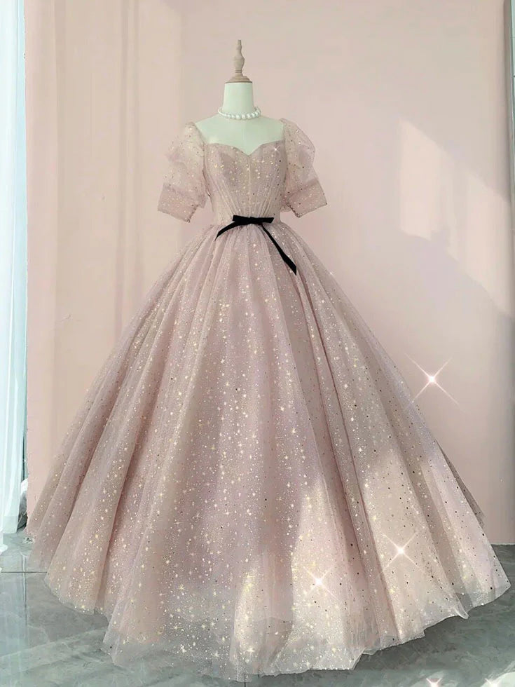 Tulle long prom dress