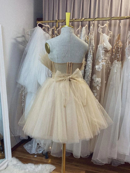 Tulle short prom dress