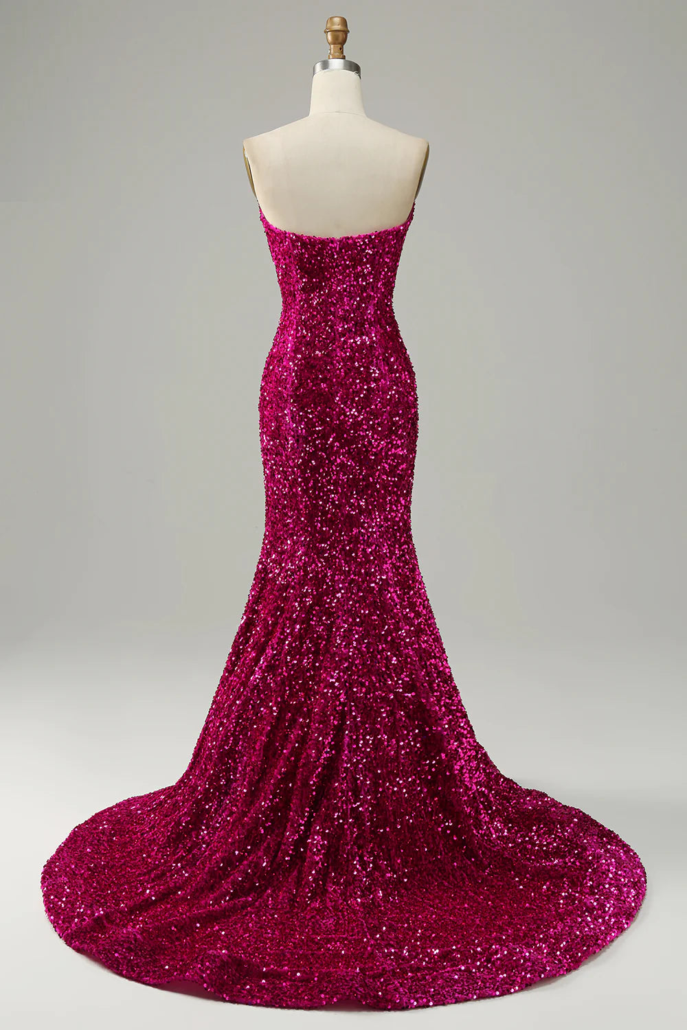 Sweetheart Neck Sequined Mermaid Prom Dress With Sweep Train