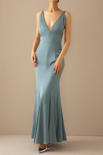 Mermaid V Neck Long Prom Dress