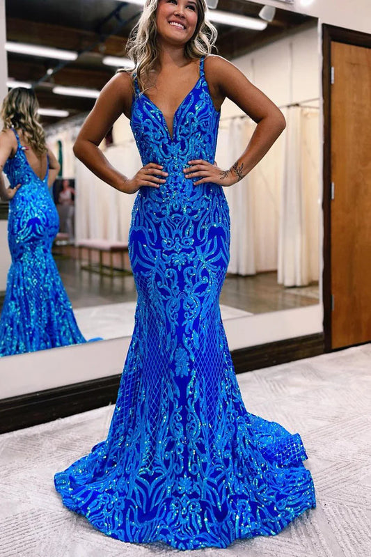 Mermaid Sequin Vintage Sexy Prom Dresses