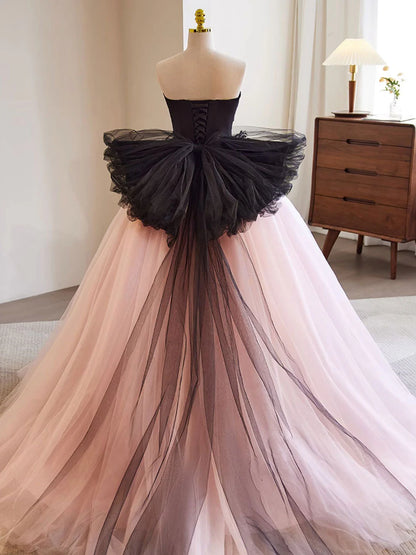 A-Line Tulle Lace Long Prom Dress