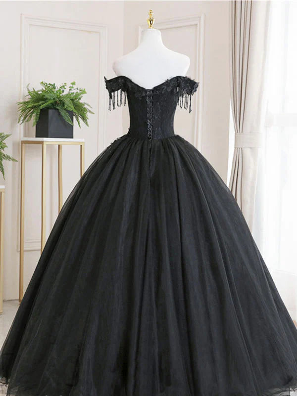 Tulle lace long prom dress