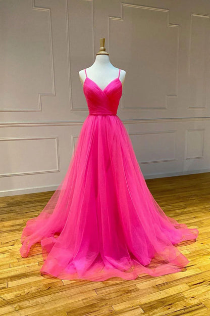 Tulle sweetheart long prom dress