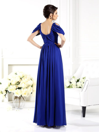 A-Line/Princess Scoop Sleeveless Long Chiffon Mother of the Bride Dresses