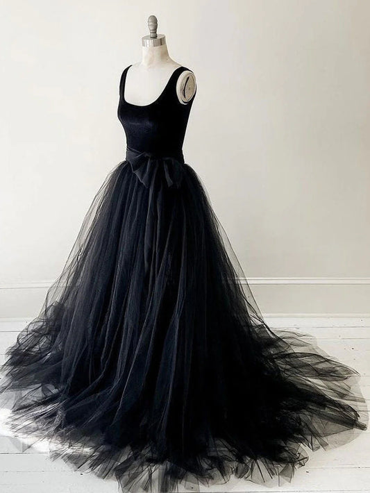 Tulle long prom dress