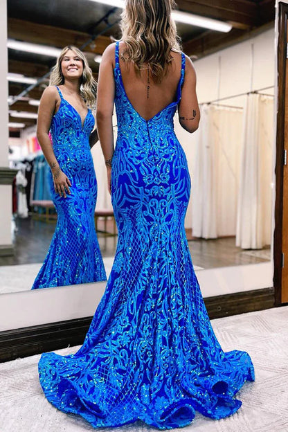 Mermaid Sequin Vintage Sexy Prom Dresses