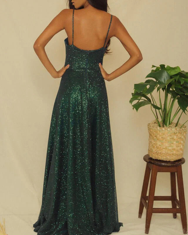 Sparkly Dress Strapless Open Back Long Prom Dresses