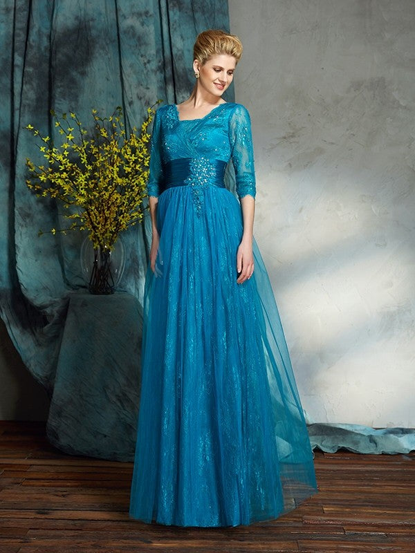 A-Line/Princess V-neck Appliques Gray Long Bridesmaid Dresses PB180 main image 1