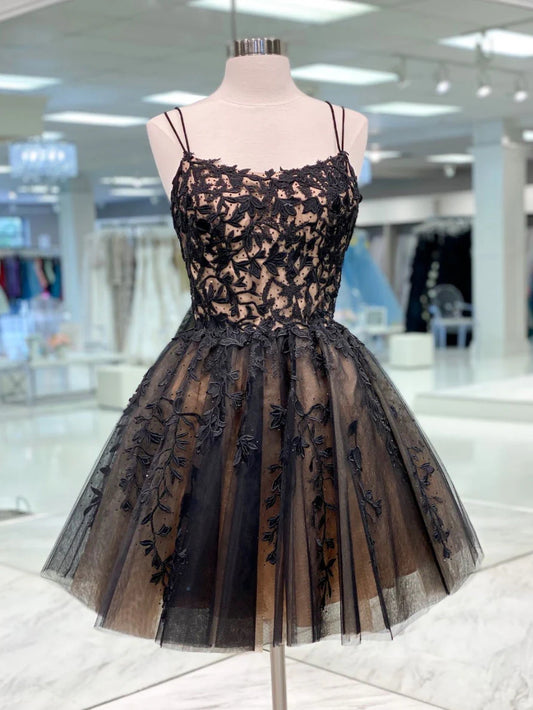 Tulle lace short homecoming dress