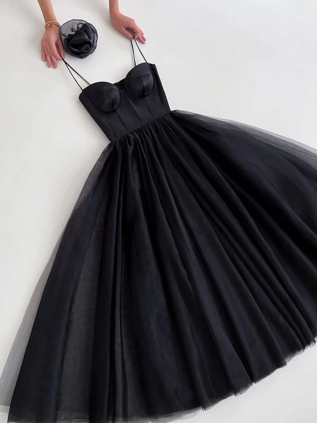 Simple tulle short prom dress