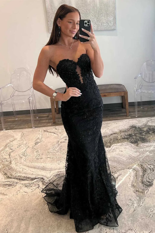 Mermaid Gorgeous Sweetheart Corset Prom Dress with Appliques