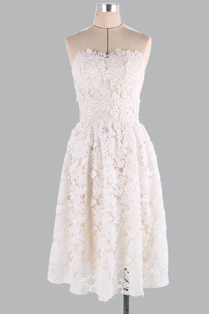 Lace short prom dress