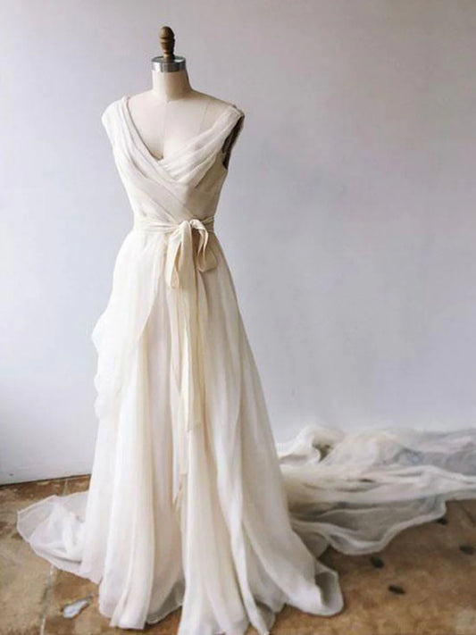 Light chiffon long prom dress