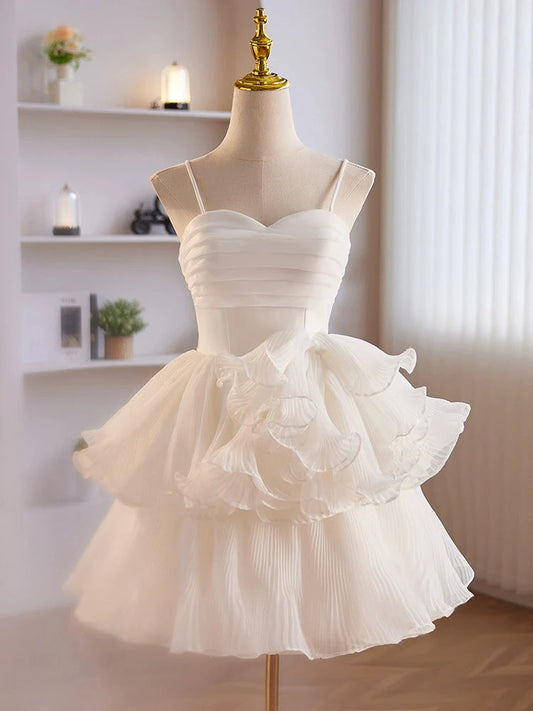 Cute Sweetheart Neck Organza Short Prom Dress