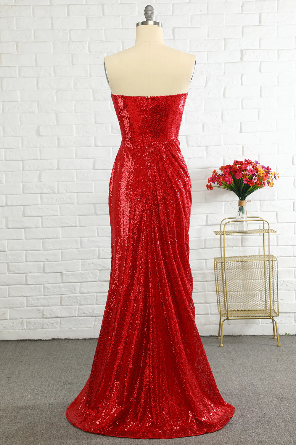 Sheath Sweetheart Sequins Prom Dress with Sequins