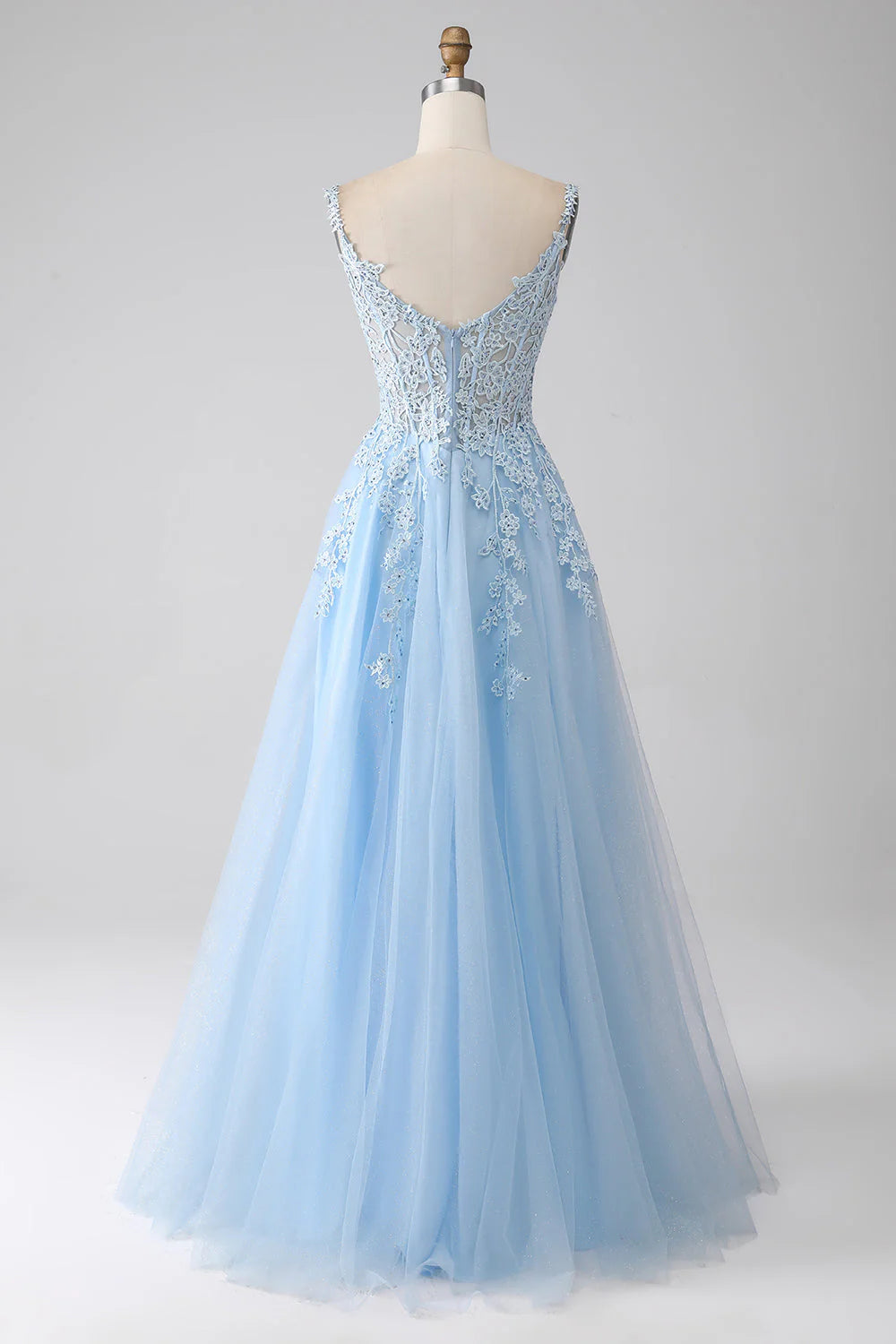 A-Line Corset Appliques Prom Dress