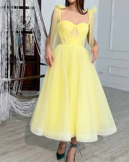 A-line Tulle Corset Party Dress Prom Dresses