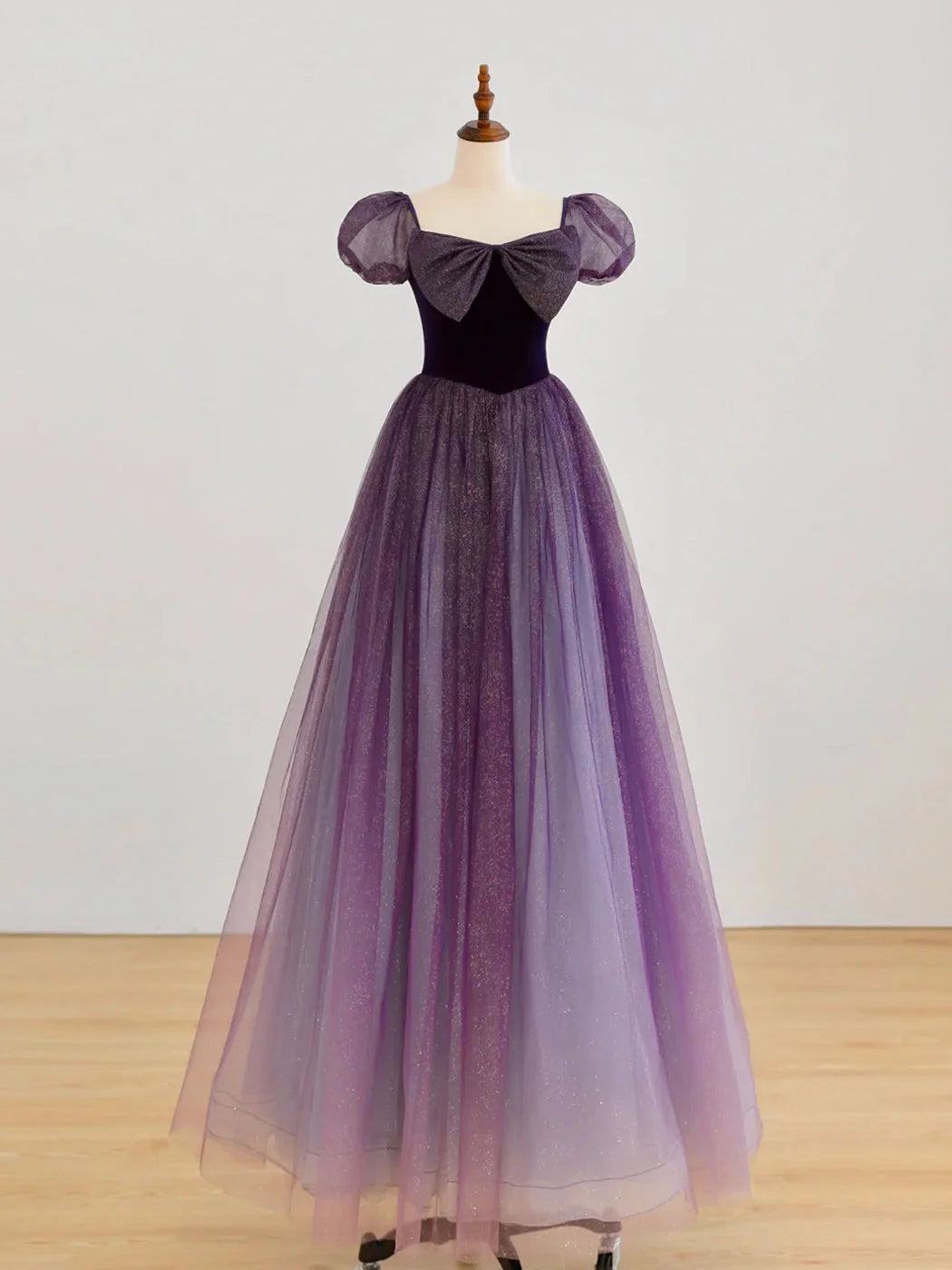 A-Line Tulle Long Prom Dress