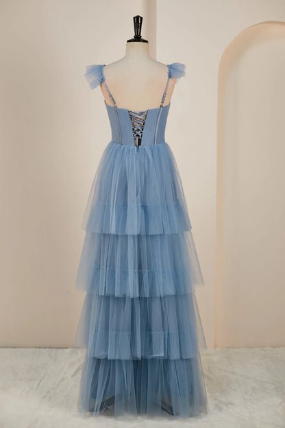 Fantastic Straps Tulle Tiered Multi-Layers Prom Dresses