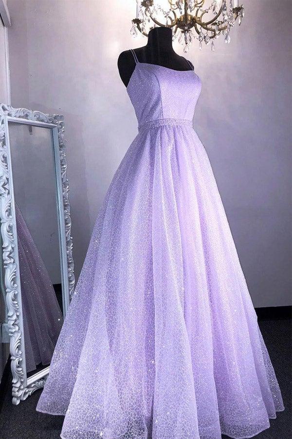 Glitter Princess Lace-Up Long Prom Dress Evening Dress