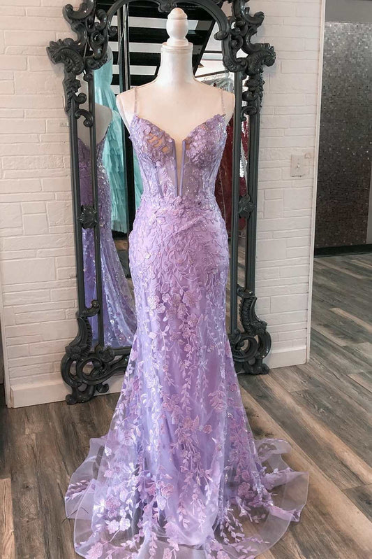 Mermaid Sexy Appliques Long Evening Dress