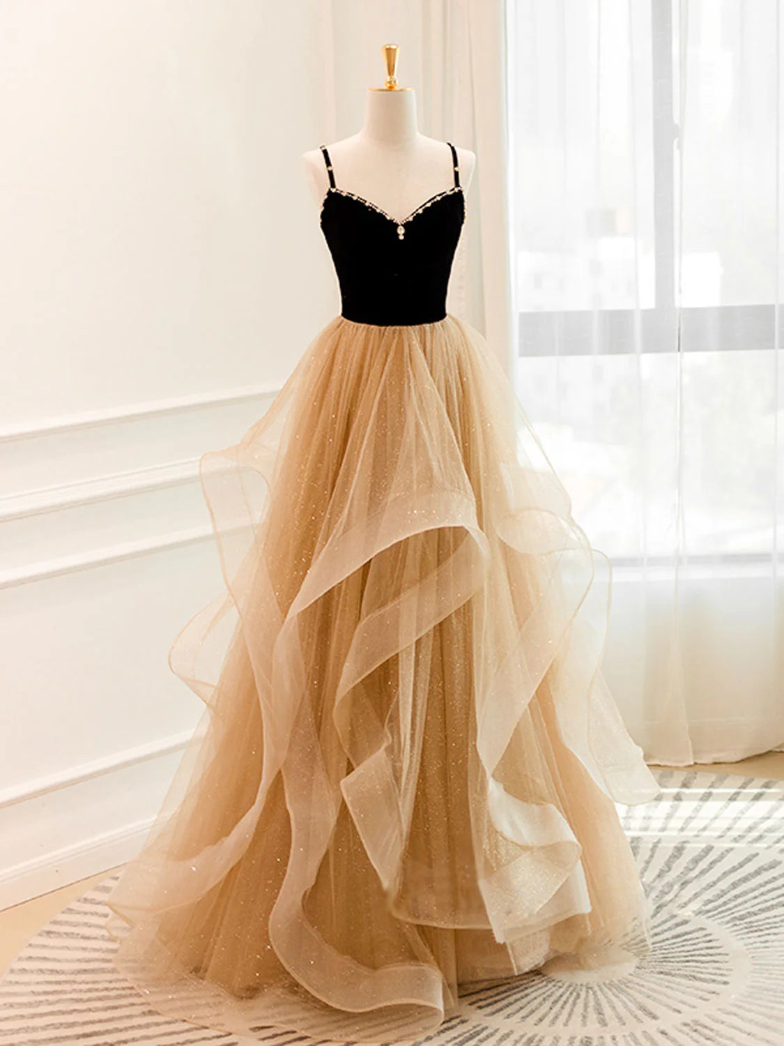 A-Line Tulle Long Prom Dress