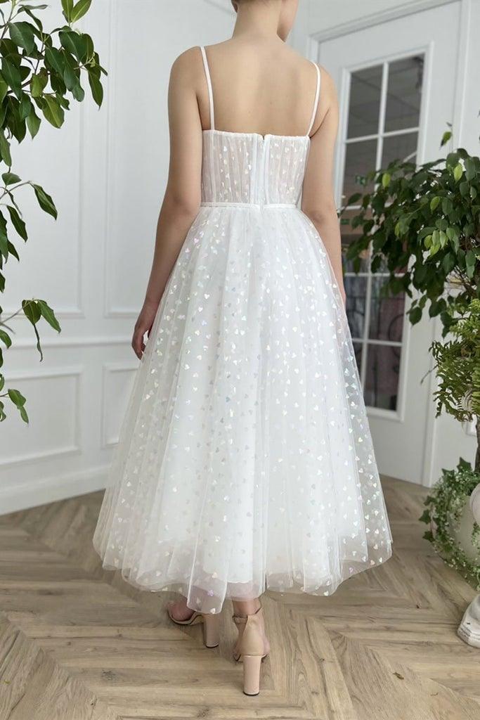 Tulle Sweetheart Straps Short Prom Dress Tea Length Homecoming Dresses