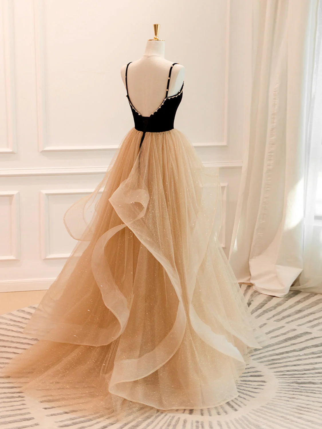 A-Line Tulle Long Prom Dress