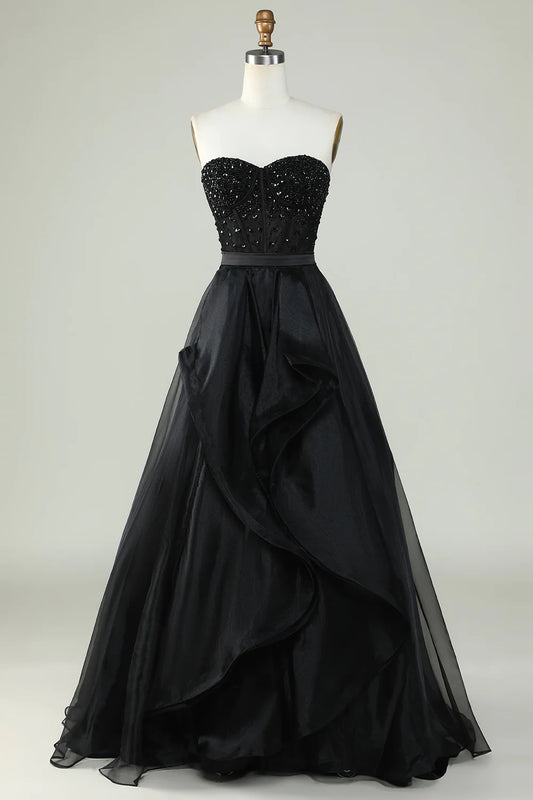 Princess A Line Sweetheart Strapless Ball Gown Formal Evening Dress