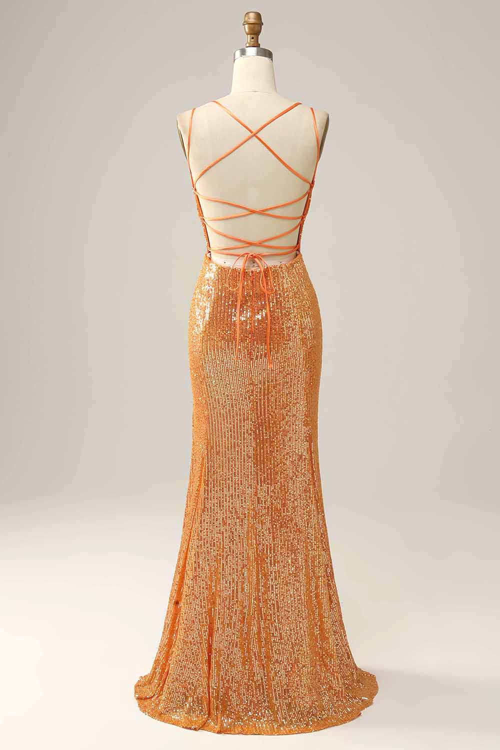 Sequined Backless Mermaid Prom Dress