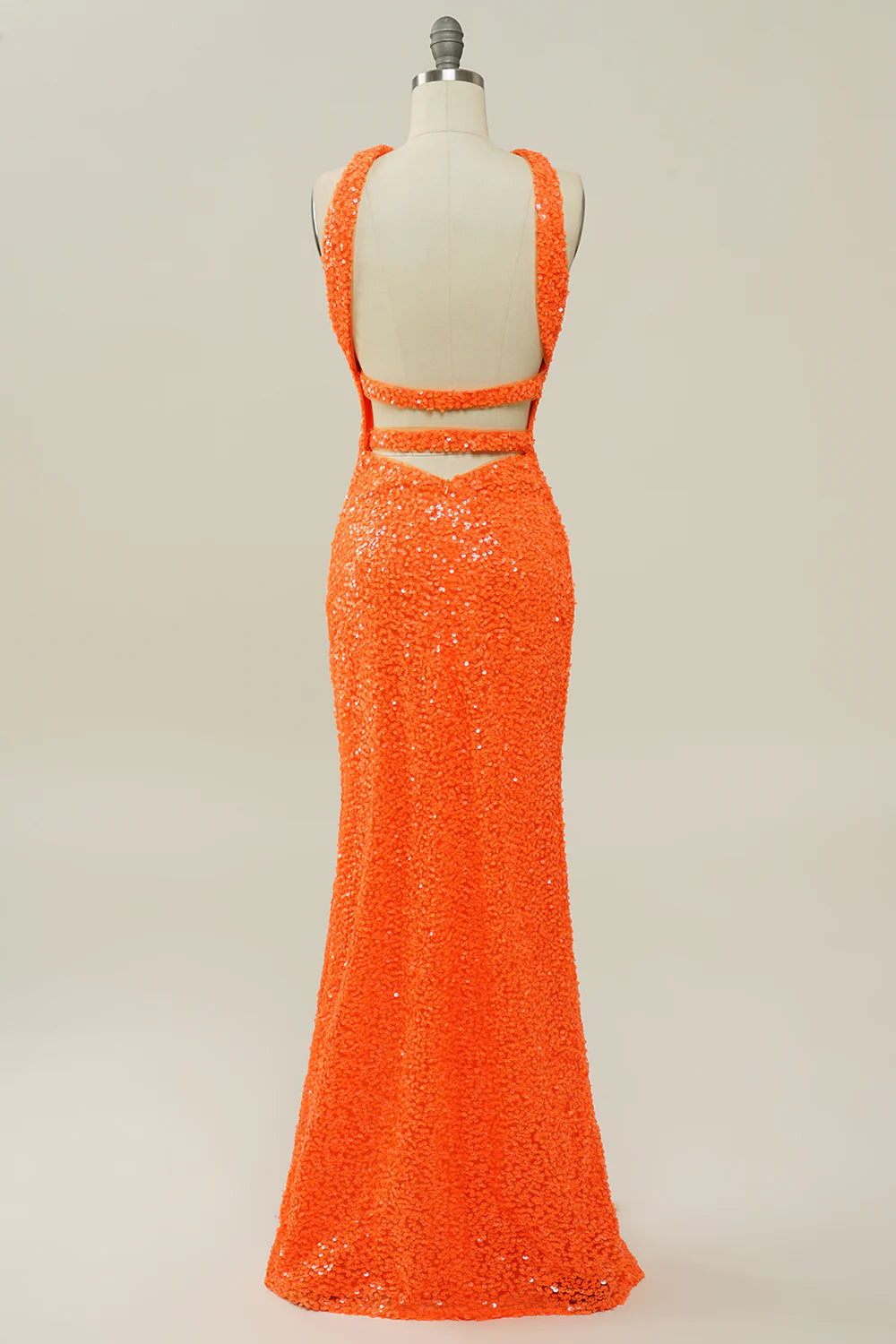 Sequined Backless Mermaid Prom Dress