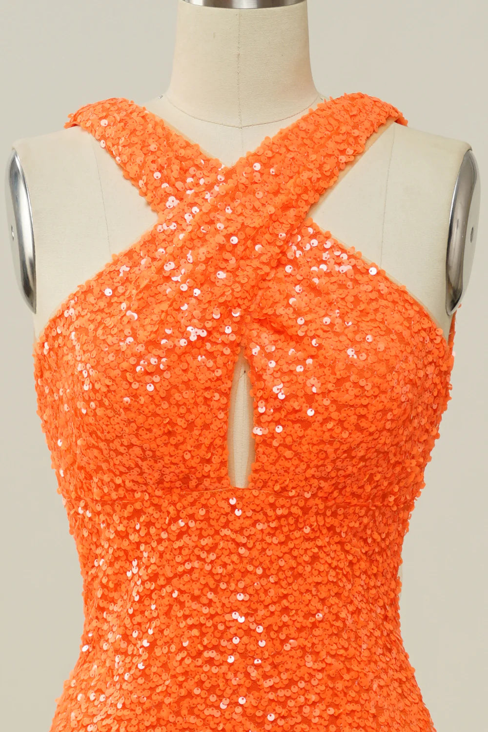 Sequined Backless Mermaid Prom Dress