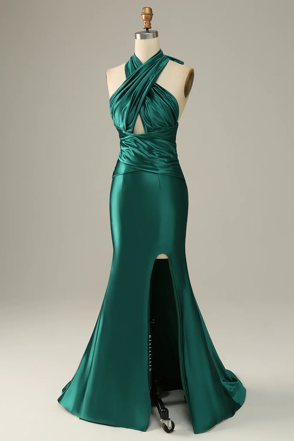 Lace Up Mermaid Prom Dress With Slit