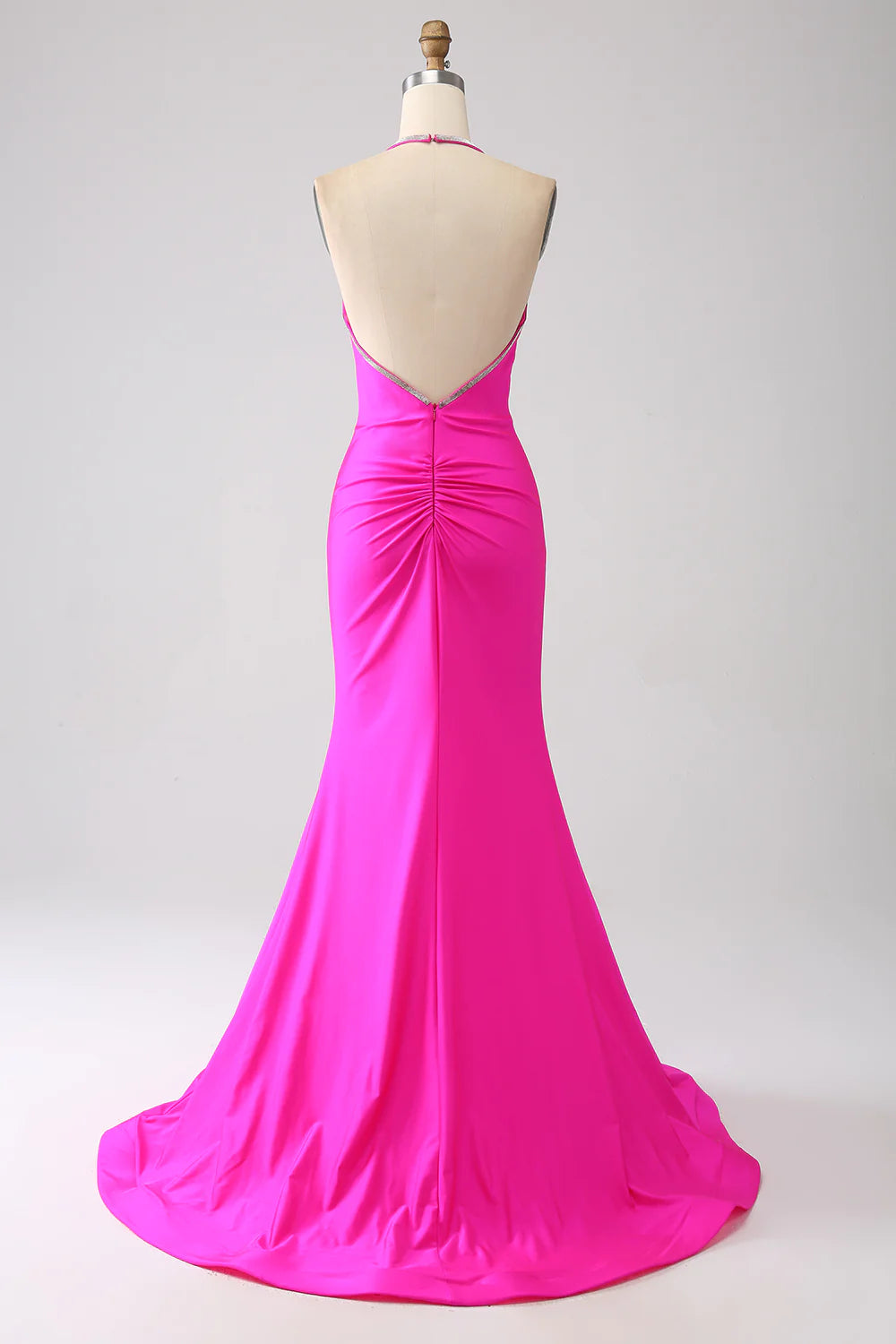 Mermaid Halter Neck Backless Long Prom Dress