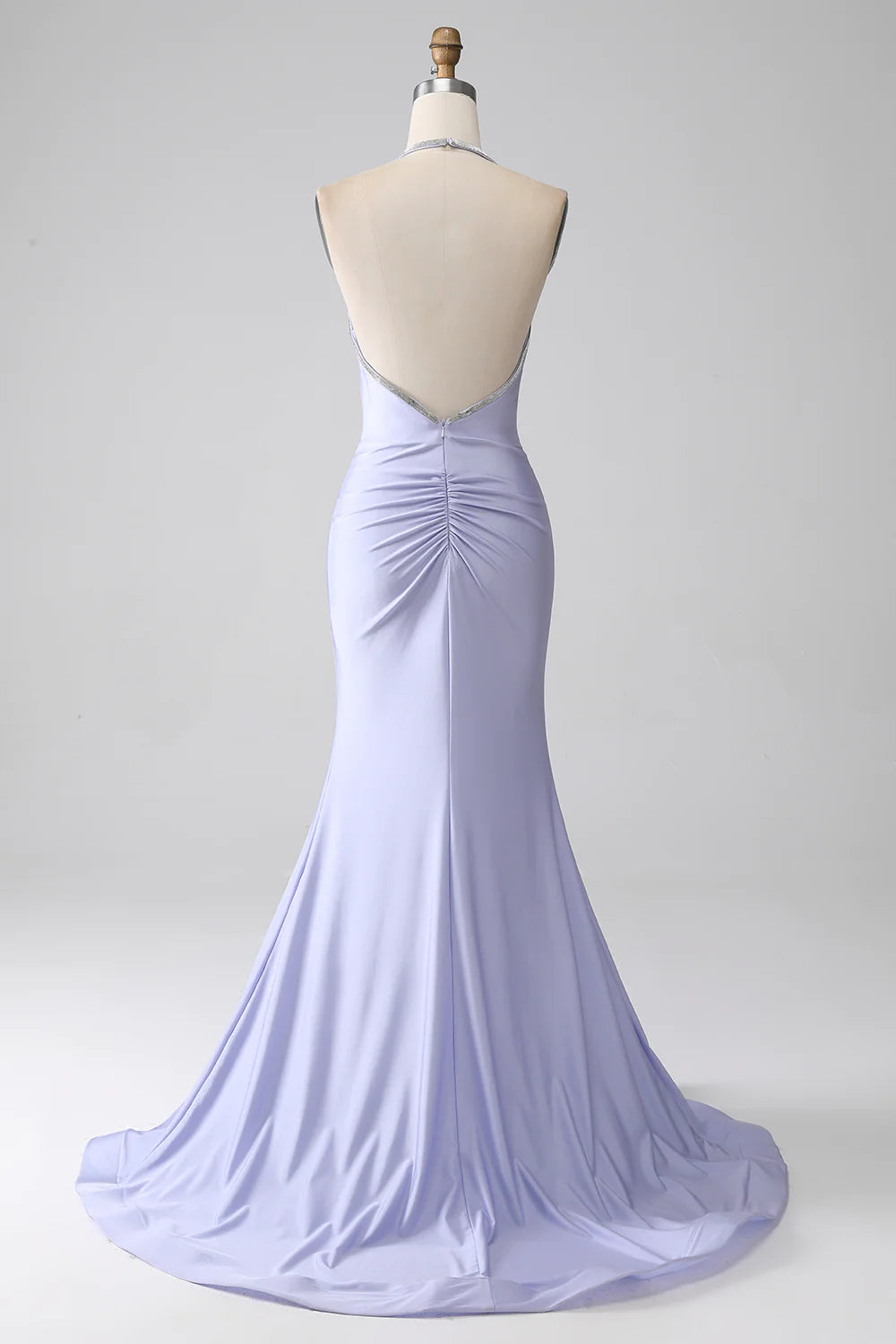 Mermaid Halter Neck Backless Long Prom Dress