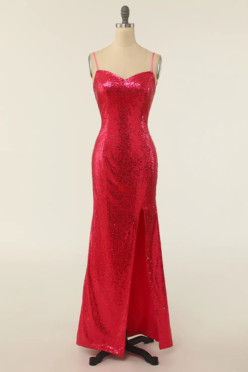 Sheath Spaghetti Straps Sequins Party Dress