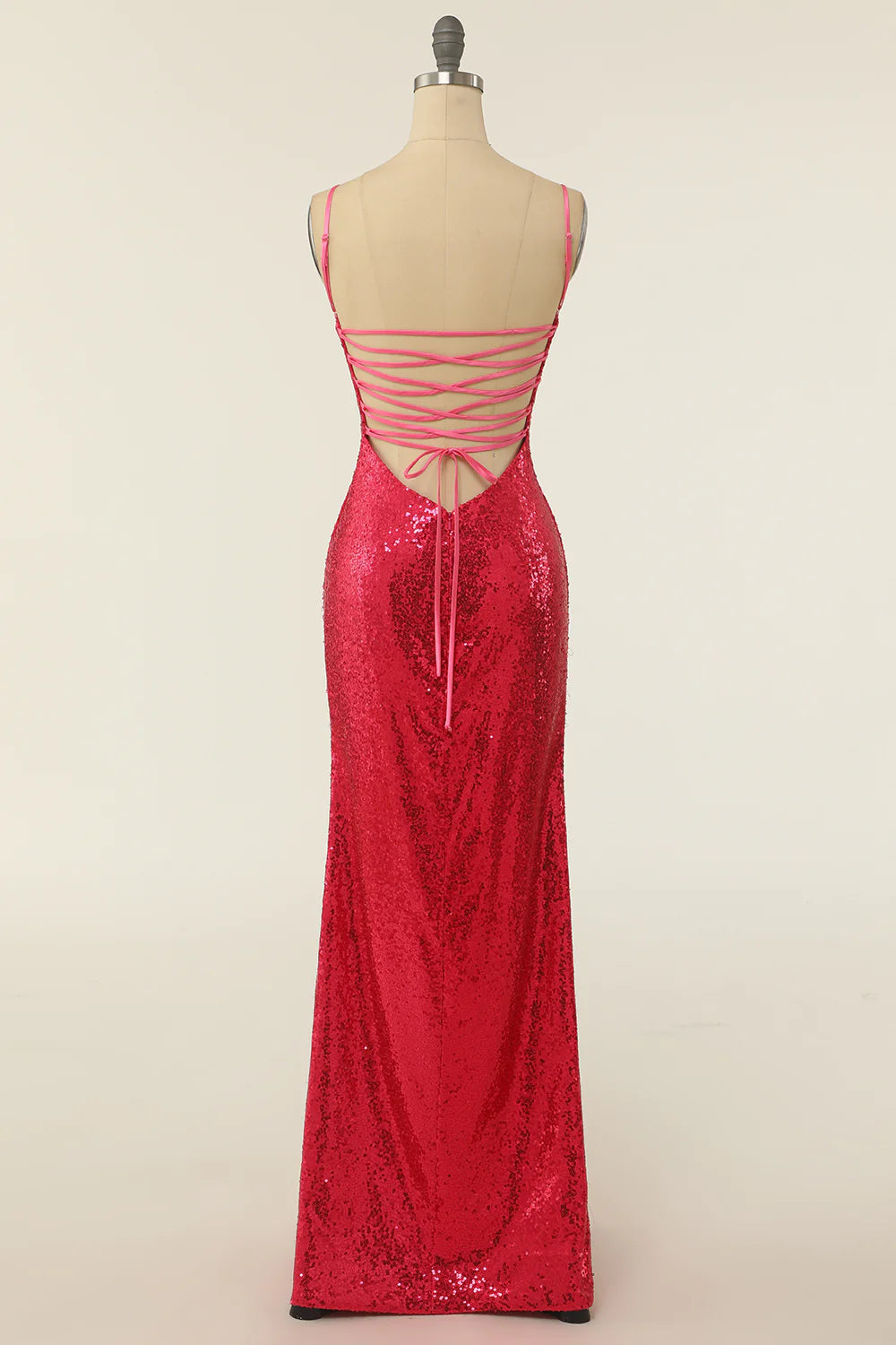 Sheath Spaghetti Straps Sequins Party Dress