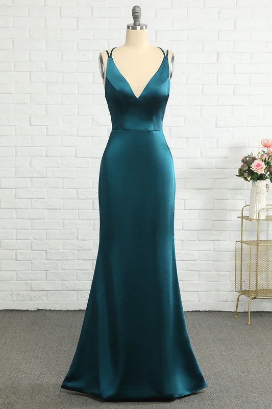 Mermaid Backless Long Prom Dress