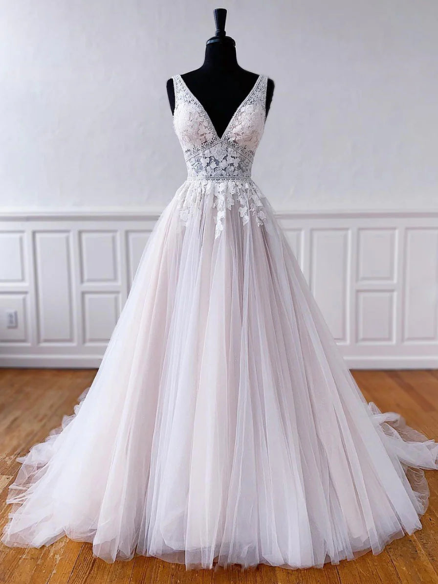 Tulle lace long Wedding Dresses