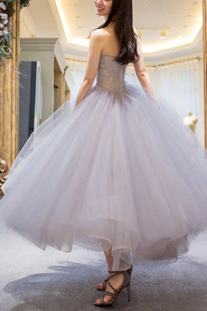 Sweetheart tulle lace short Prom Dresses