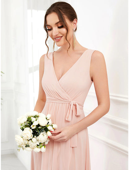 A-Line Wedding Guest Dresses Elegant Dress Party Wear Asymmetrical Sleeveless Spaghetti Strap Chiffon with Ruffles Slit