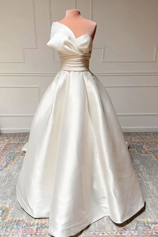 Satin long Wedding Dresses