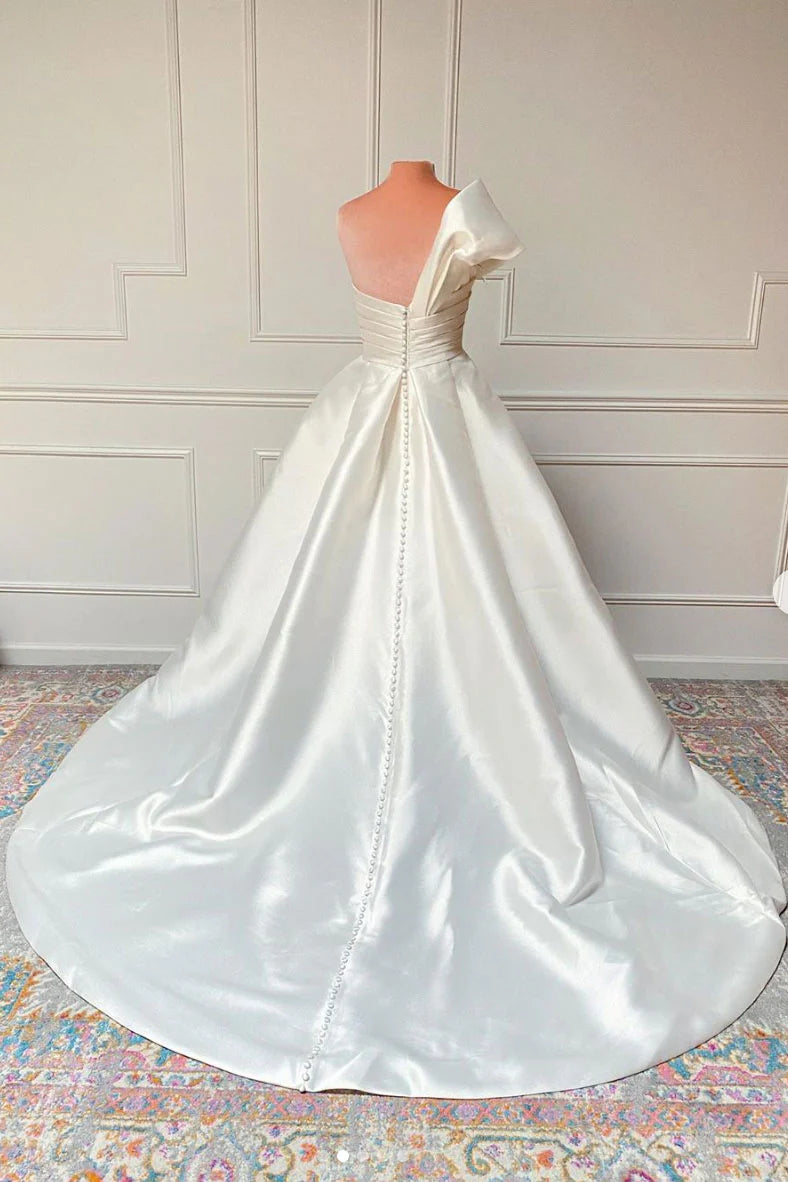 Satin long Wedding Dresses