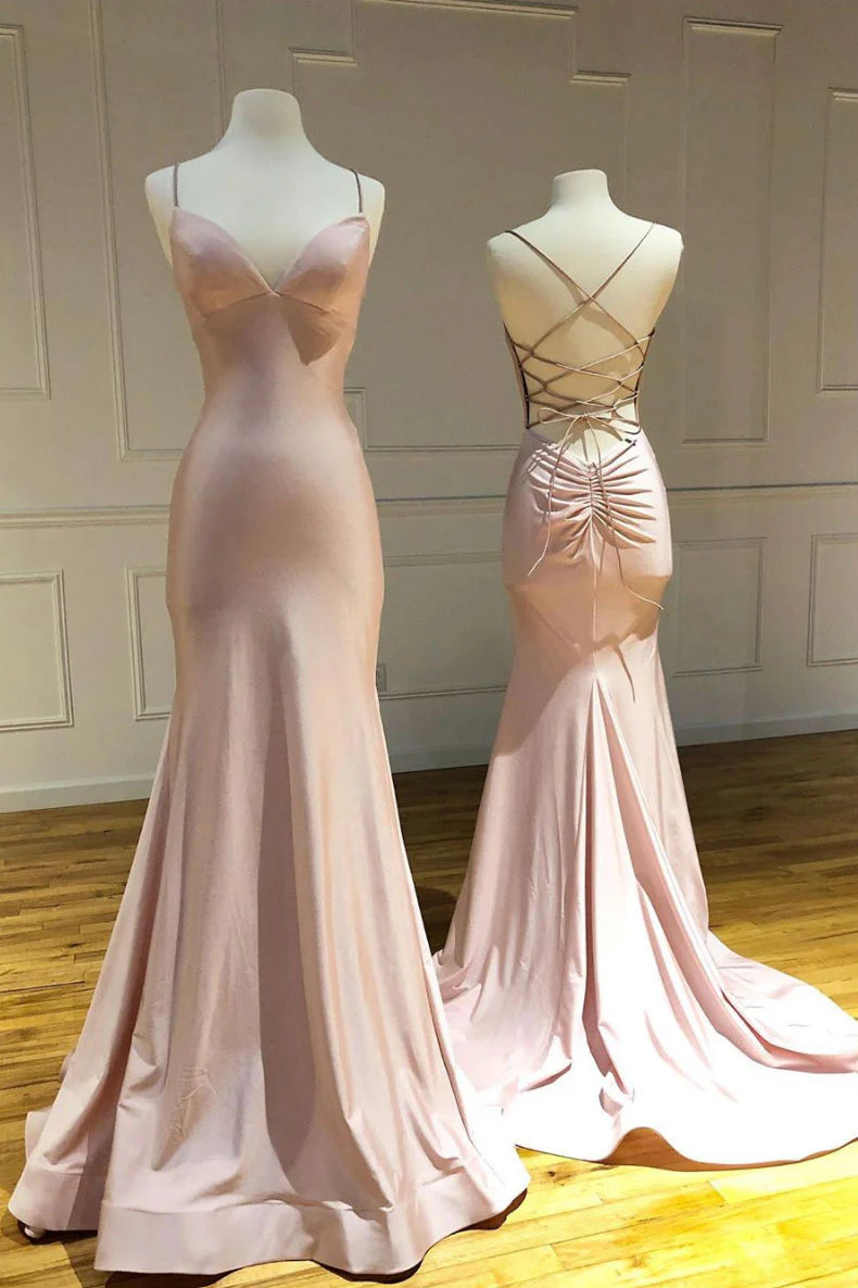 Mermaid Sweetheart satin long  prom dress