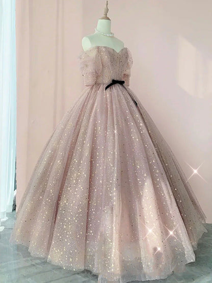 Tulle long prom dress